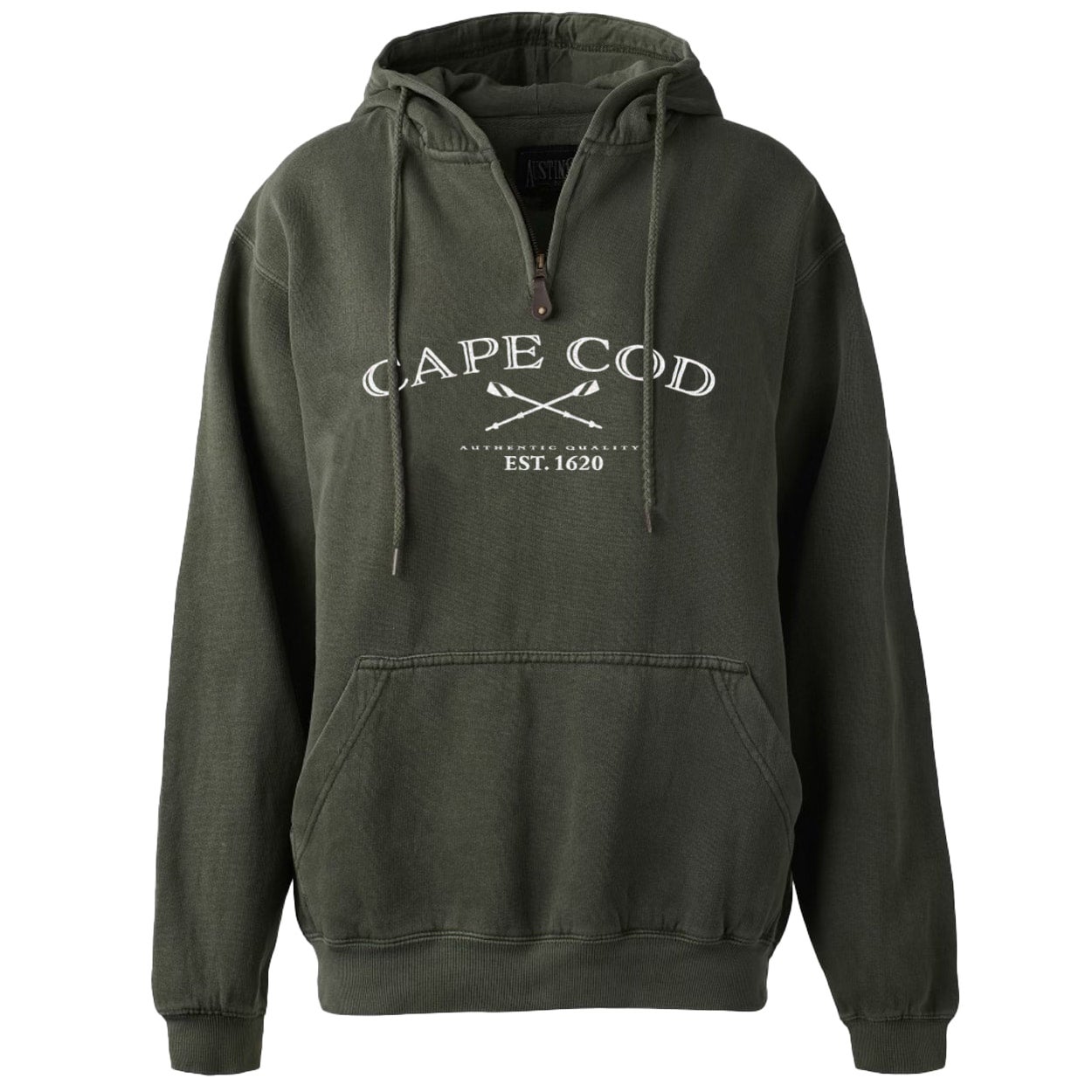 Moss Green Cape Cod Sweater Zip Hoodie | ALL GOOD CAPE COD