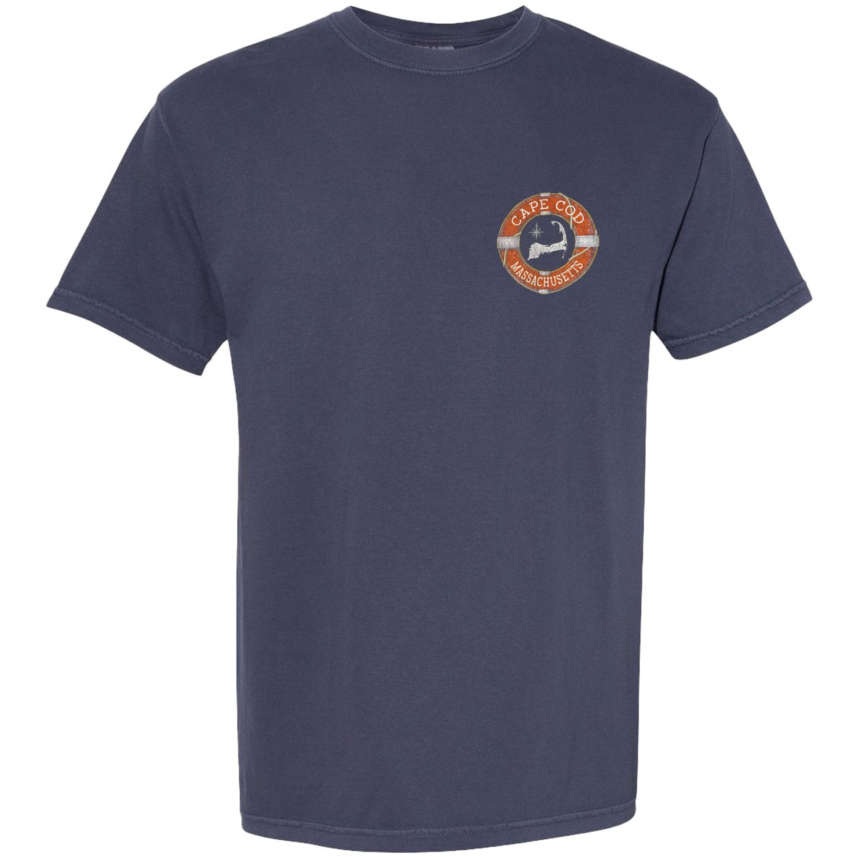 Cape Cod Life Ring Buoy Navy Tee | ALL GOOD CAPE COD