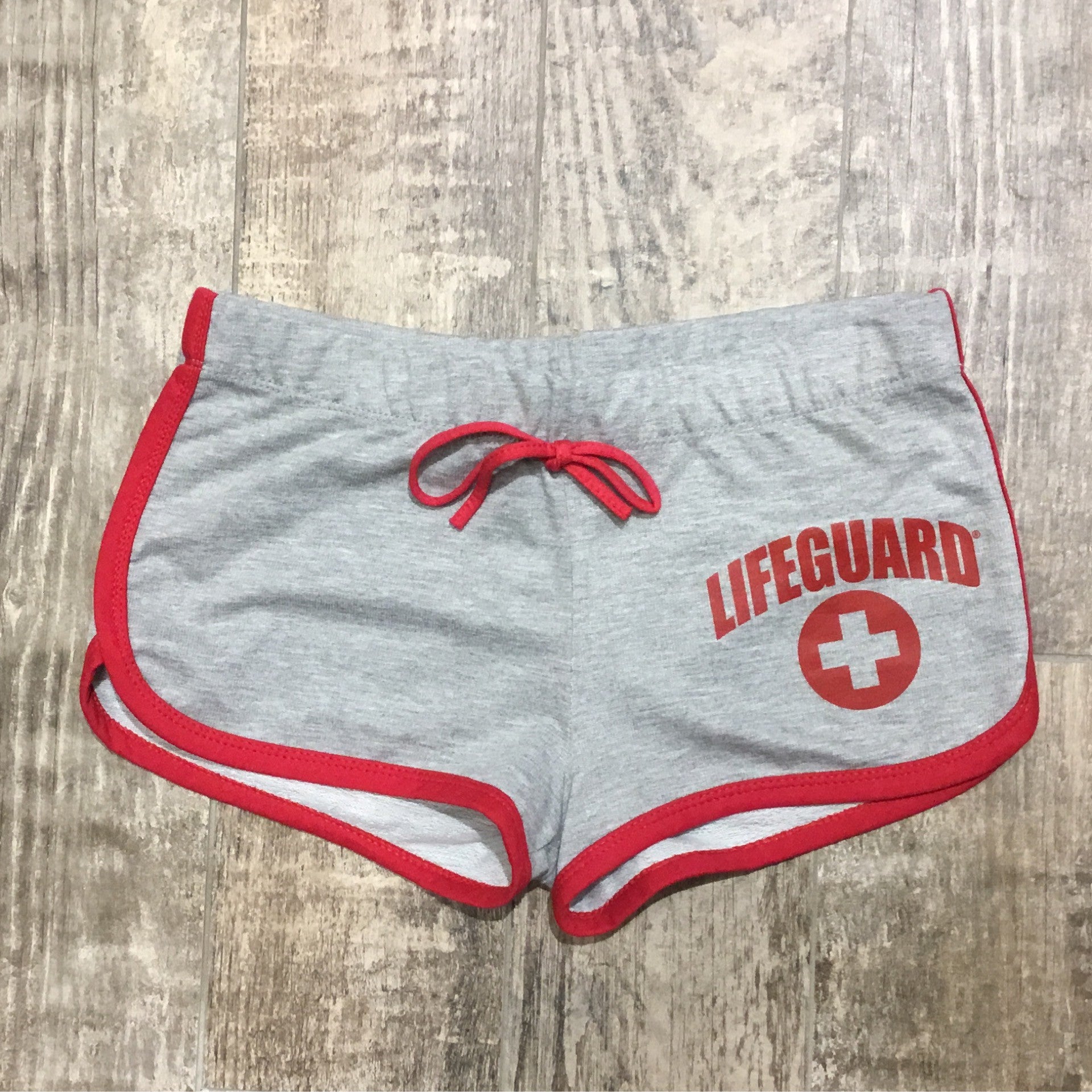 Red lifeguard shorts womens store